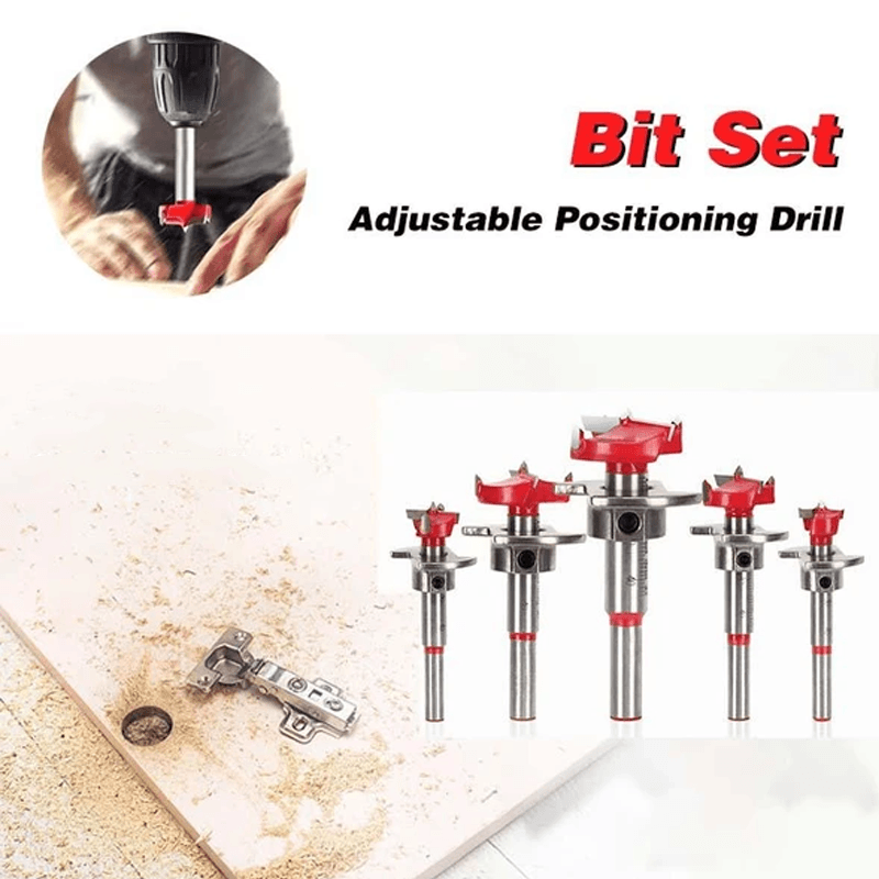 Carbide-tipped Forstner drill bits for clean, accurate woodworking holes.
