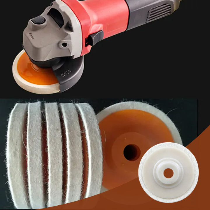 Durable wool felt polishing disc, ideal buffing pad for metal, wood & automotive surfaces