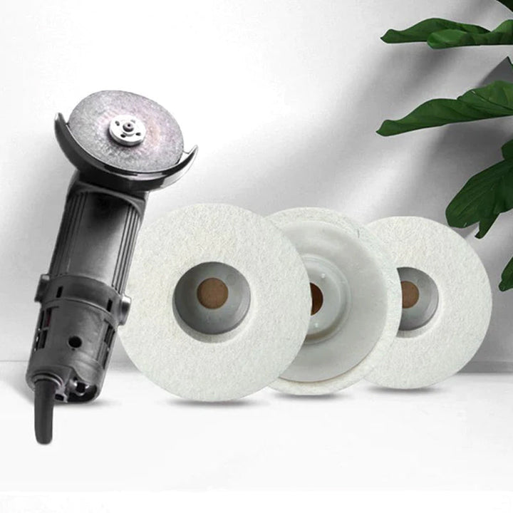 Angle grinder accessory: wool felt polishing wheel disc for effective surface finishing