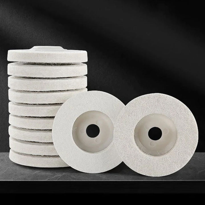 Premium wool felt buffing pad, perfect for achieving a high shine on various materials