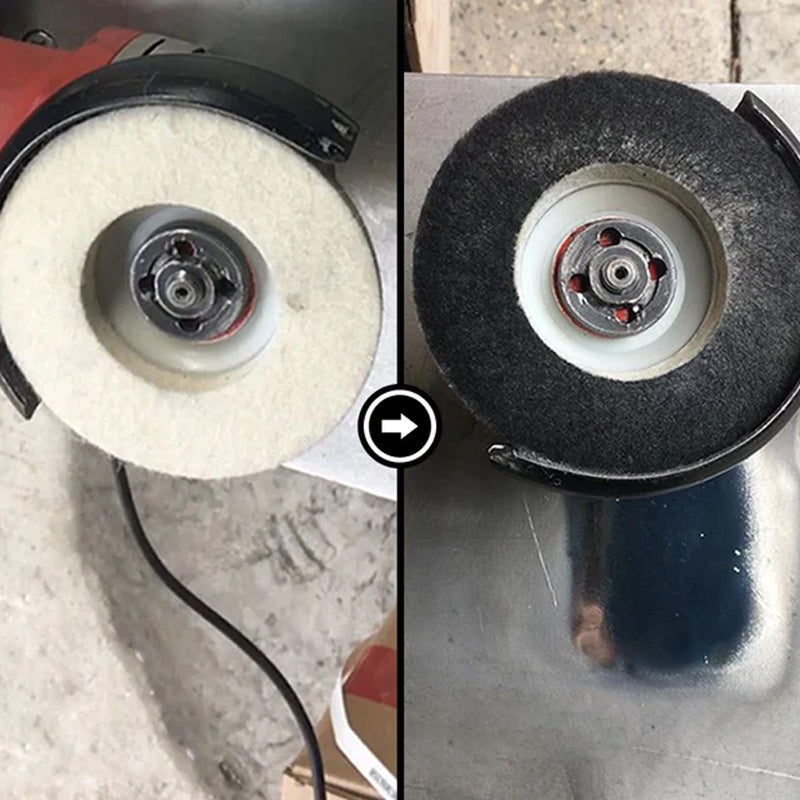 High-quality wool felt wheel for polishing & detailing, suitable for car, metal & wood
