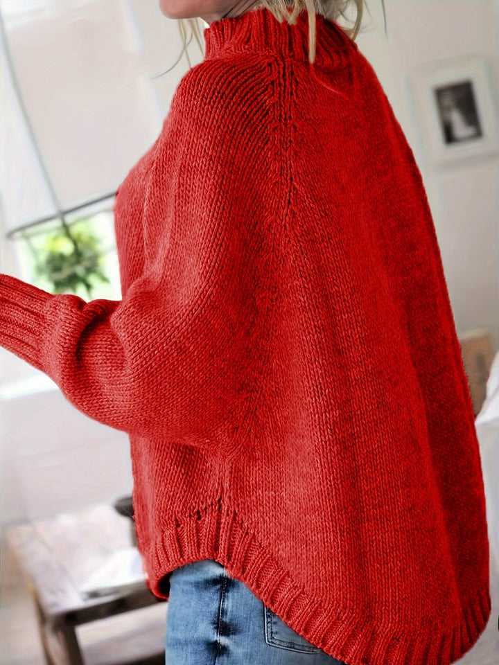 Soft feel Wren women's patterned sweater, a cozy top for fall fashion and winter warmth with high neck.