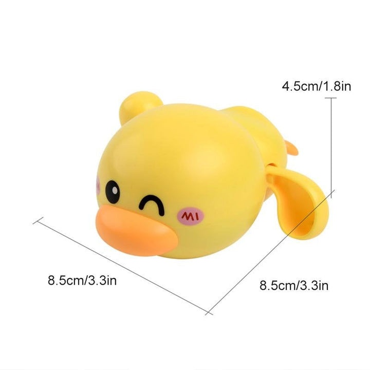 Cheerful wind-up swimming duck bath toy, an engaging water play item and baby gift