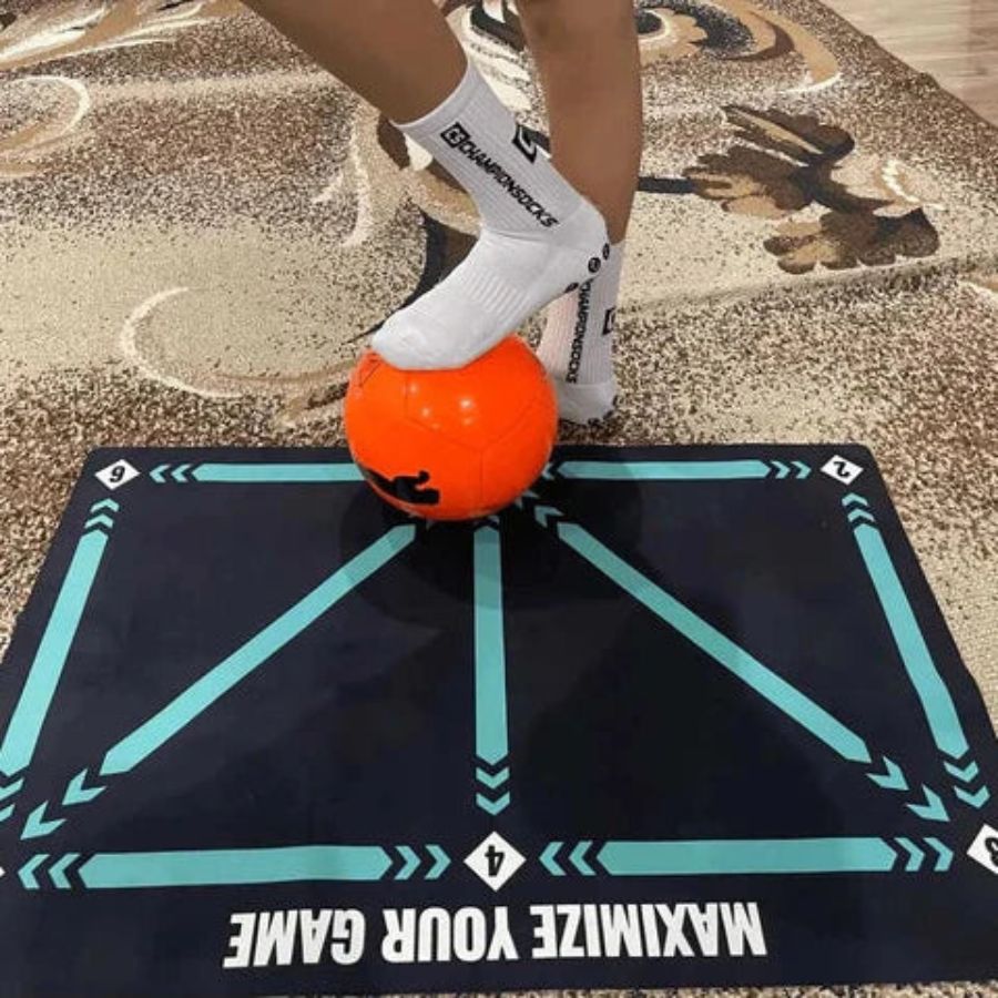 Fun youth football training mat offering dynamic drills & expert coaching for enhanced athletic performance.