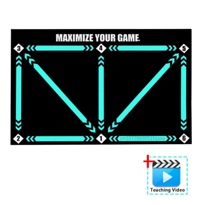 Portable youth football mat for fun, effective skill training, including video coaching for indoor sports practice.
