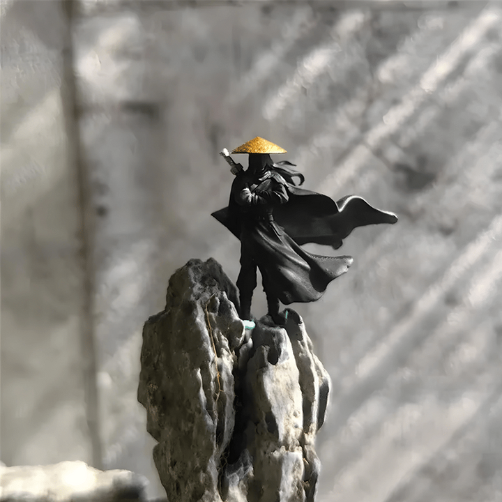 Side view of Youxia Knight-Errant dashboard ornament, samurai-inspired, high-quality decor